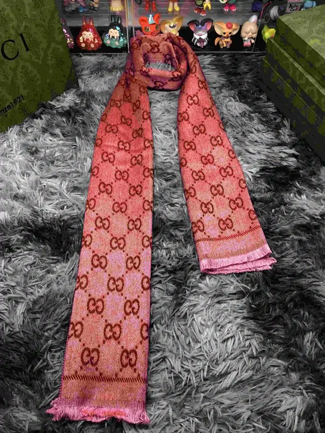 Gucci Scarves GG monogram fringed scarf product detail image 14