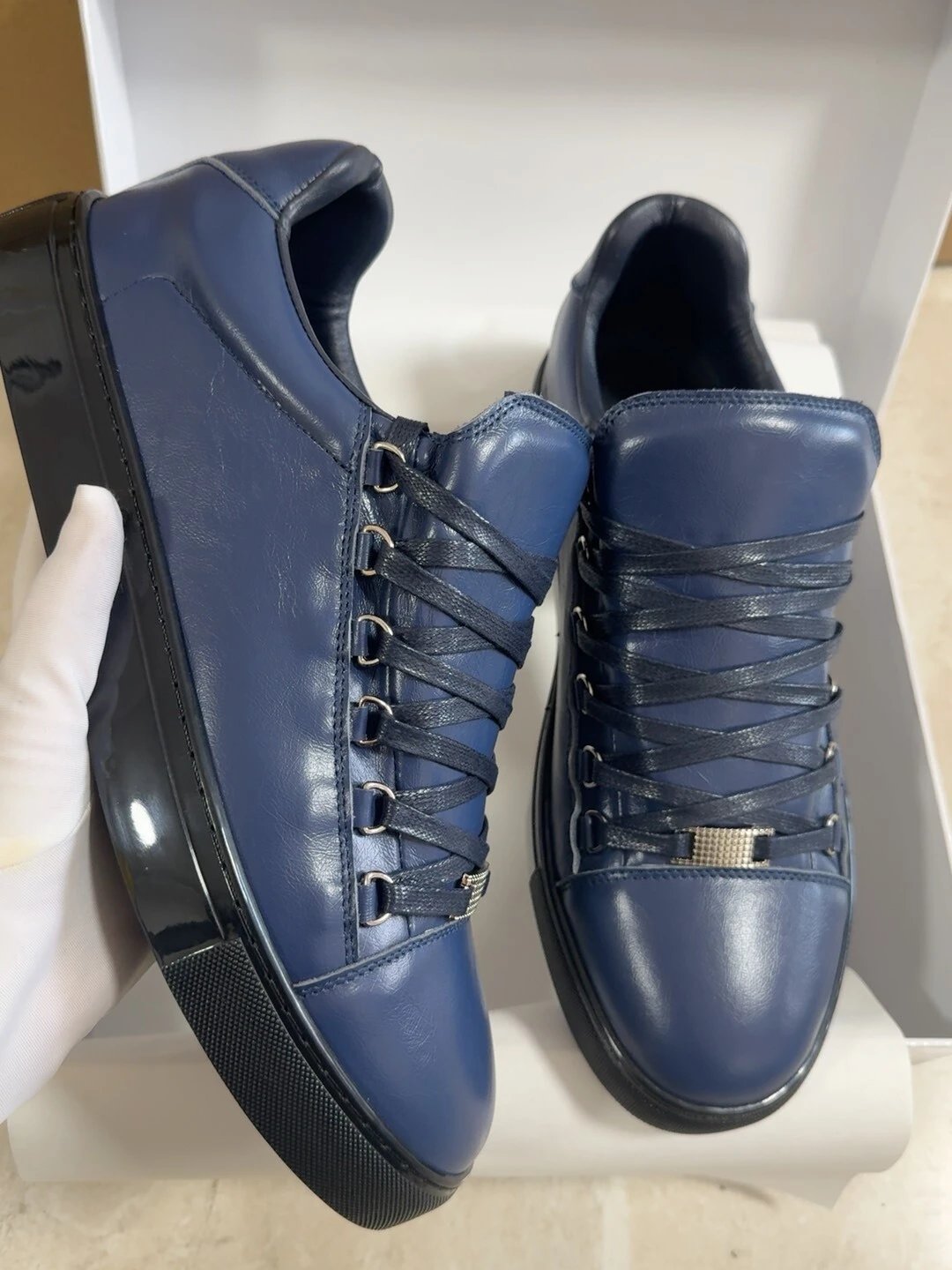 Unbranded Sneakers High-top lace-up with metal eyelets — Blue low-top