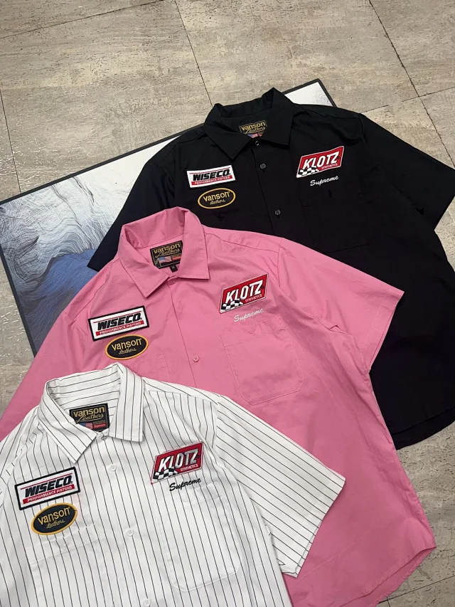 Vanson Leathers Shirts Short-Sleeve Work Shirt with Racing Patches product detail image 6