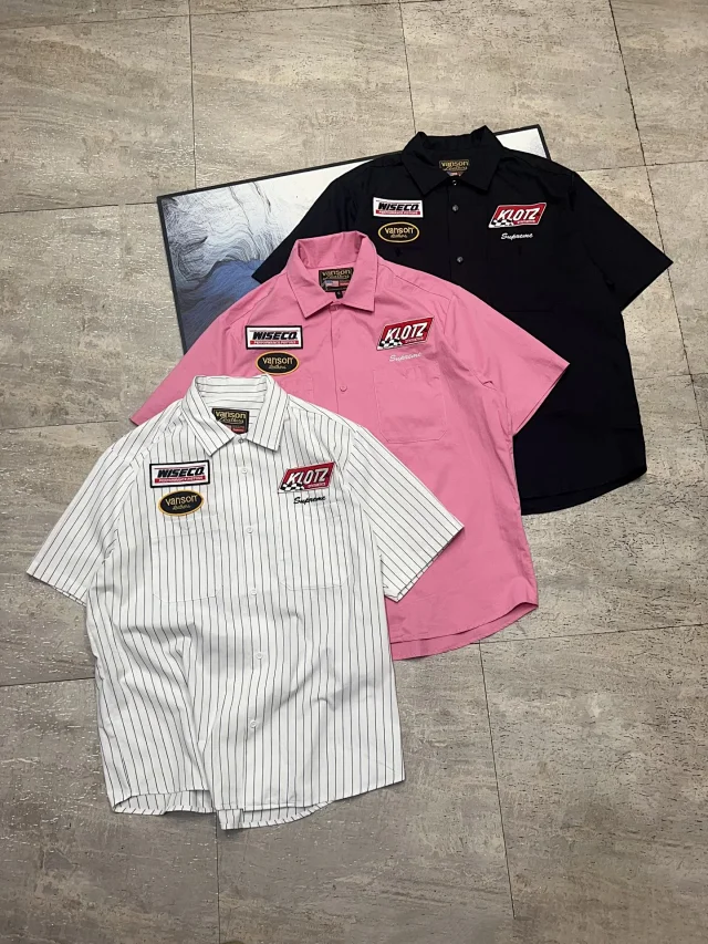 Vanson Leathers Shirts Short-Sleeve Work Shirt with Racing Patches product detail image 3