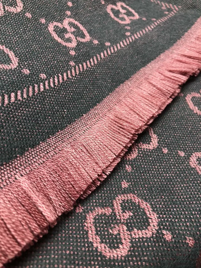 Gucci Scarves GG monogram fringed scarf product detail image 9