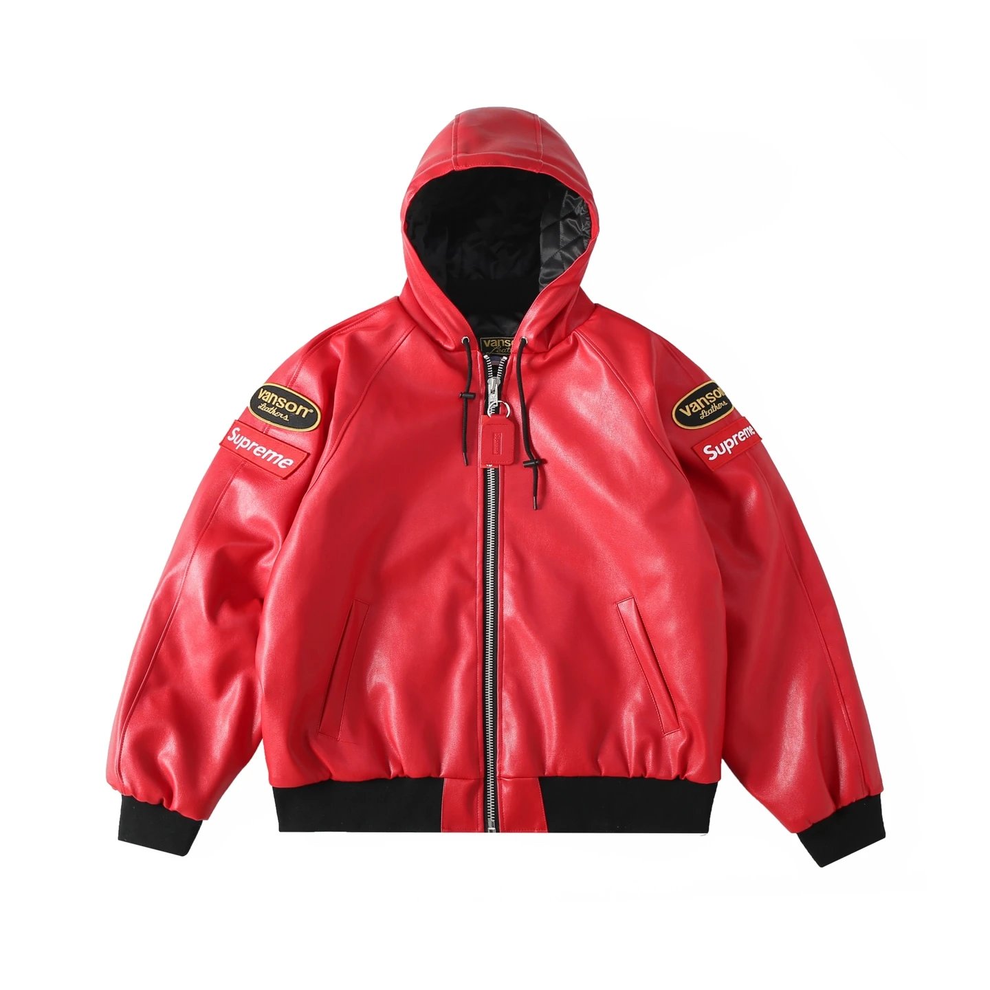 Vanson Leathers Jackets Supreme collaboration hooded leather jacket — 1