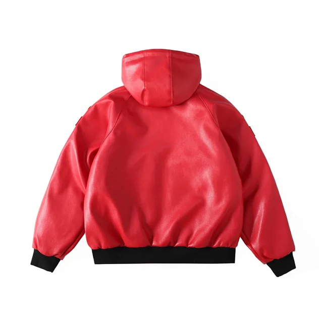 Vanson Leathers Jackets Supreme collaboration hooded leather jacket product detail image 24