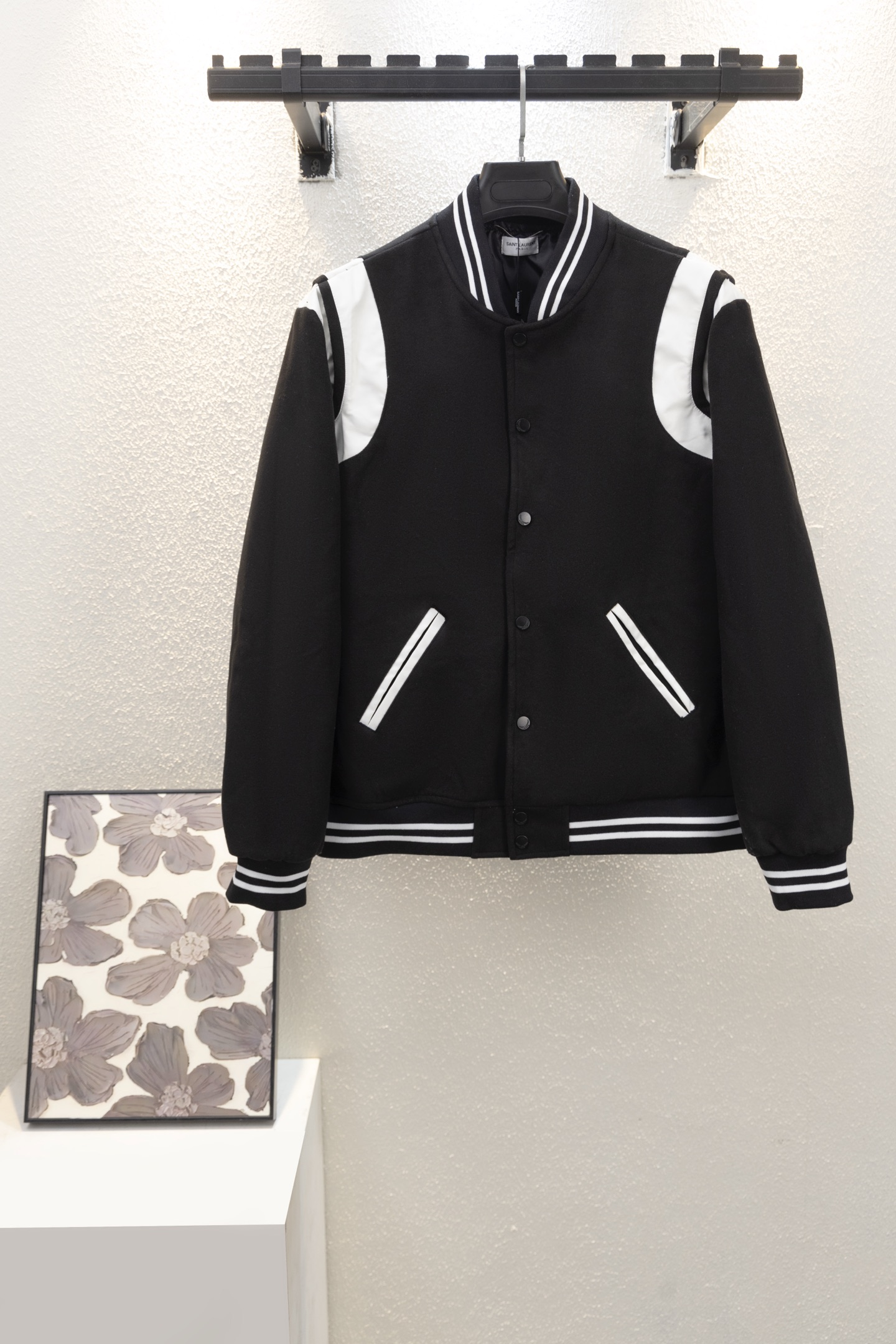 Saint Laurent Jackets Varsity jacket with contrast shoulder panels — *002