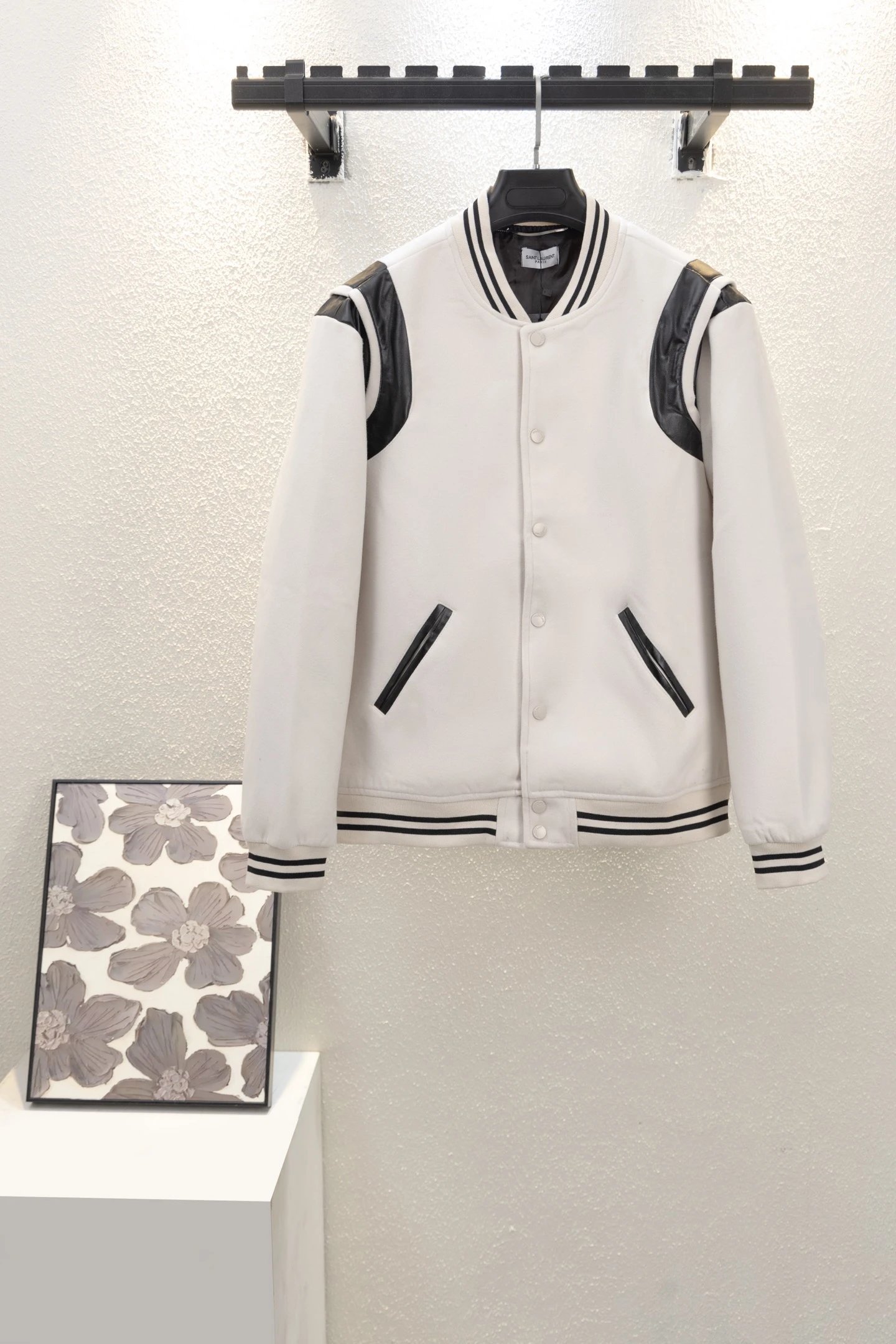 Saint Laurent Jackets Varsity jacket with contrast shoulder panels — *001