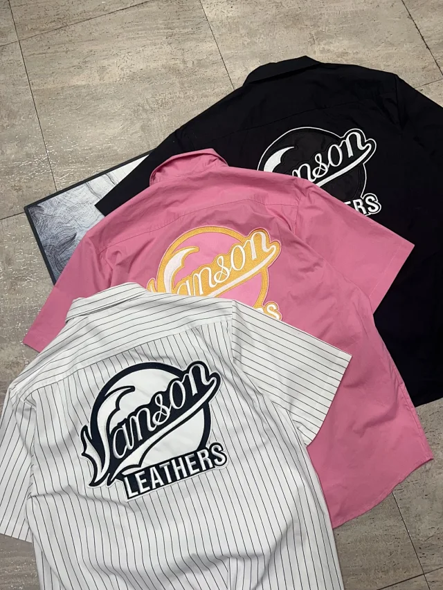 Vanson Leathers Shirts Short-Sleeve Work Shirt with Racing Patches product detail image 5