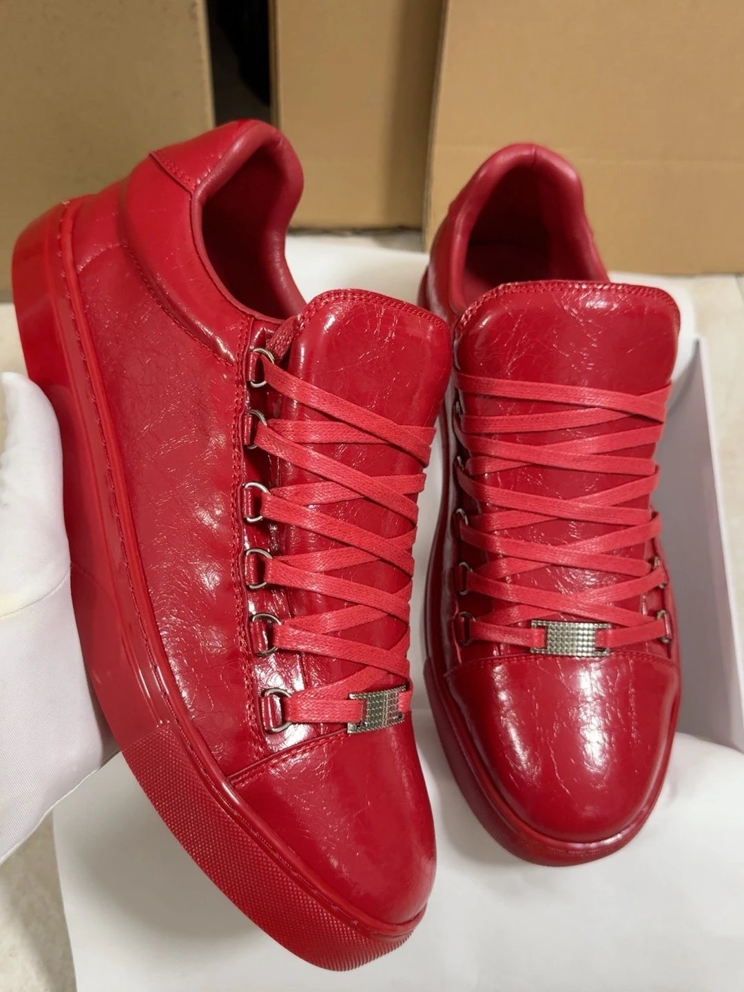 Unbranded Sneakers High-top lace-up with metal eyelets — Red low-top