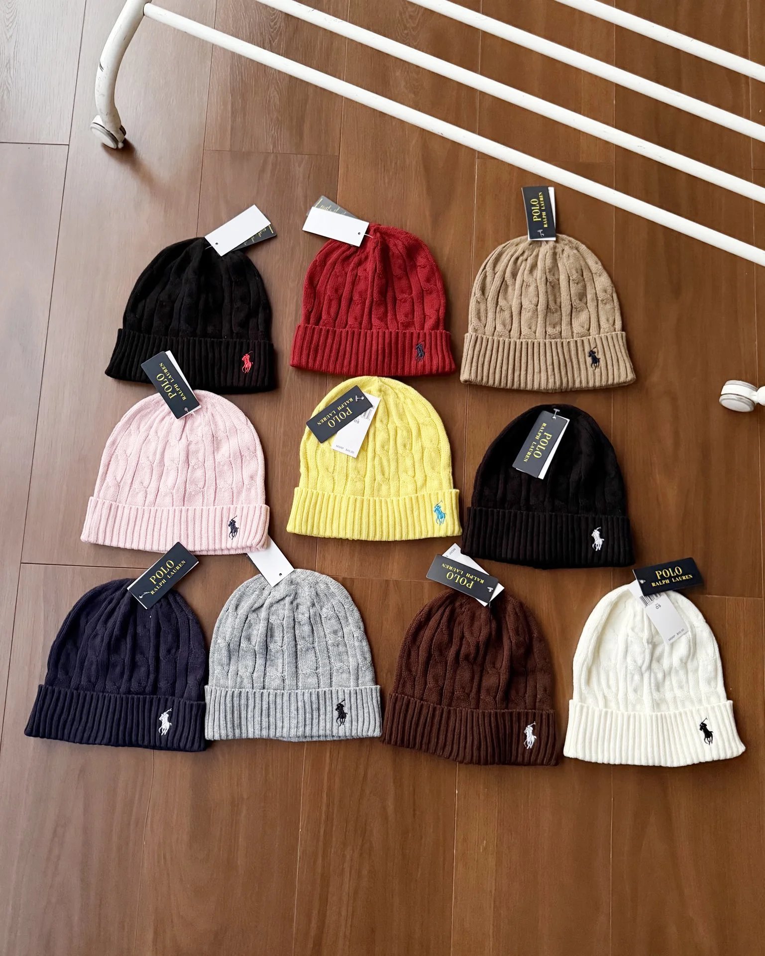 Polo Ralph Lauren Hats Cable-Knit Cuffed Beanie with Pony Embroidery image 4