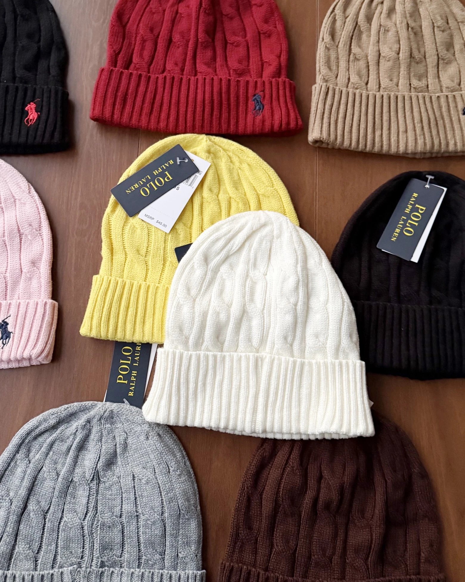 Polo Ralph Lauren Hats Cable-Knit Cuffed Beanie with Pony Embroidery image 2