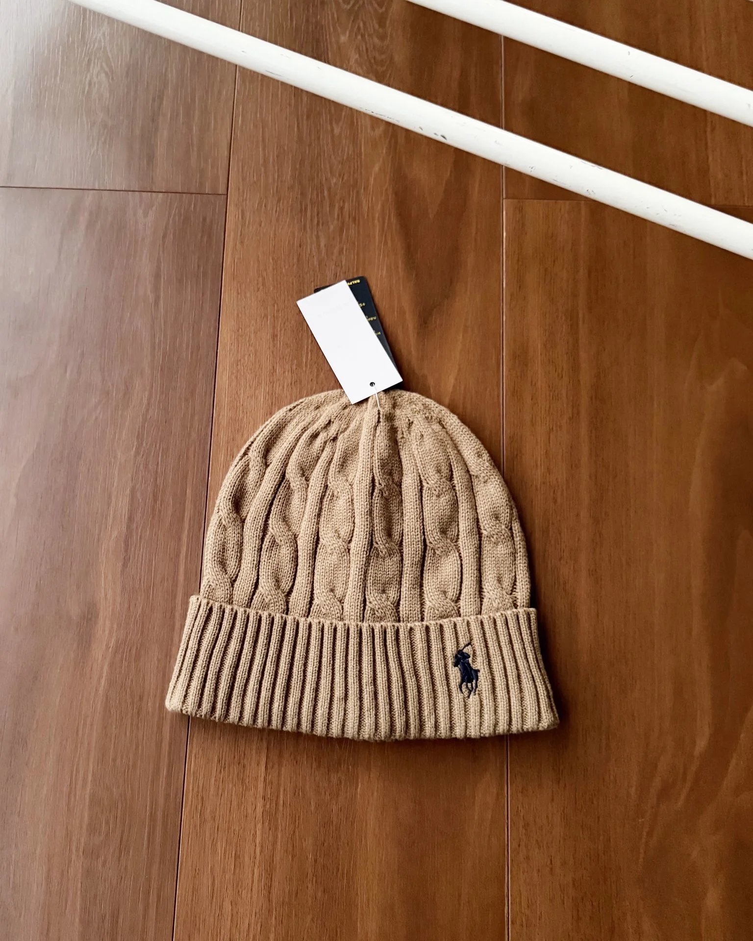 Polo Ralph Lauren Hats Cable-Knit Cuffed Beanie with Pony Embroidery — *005