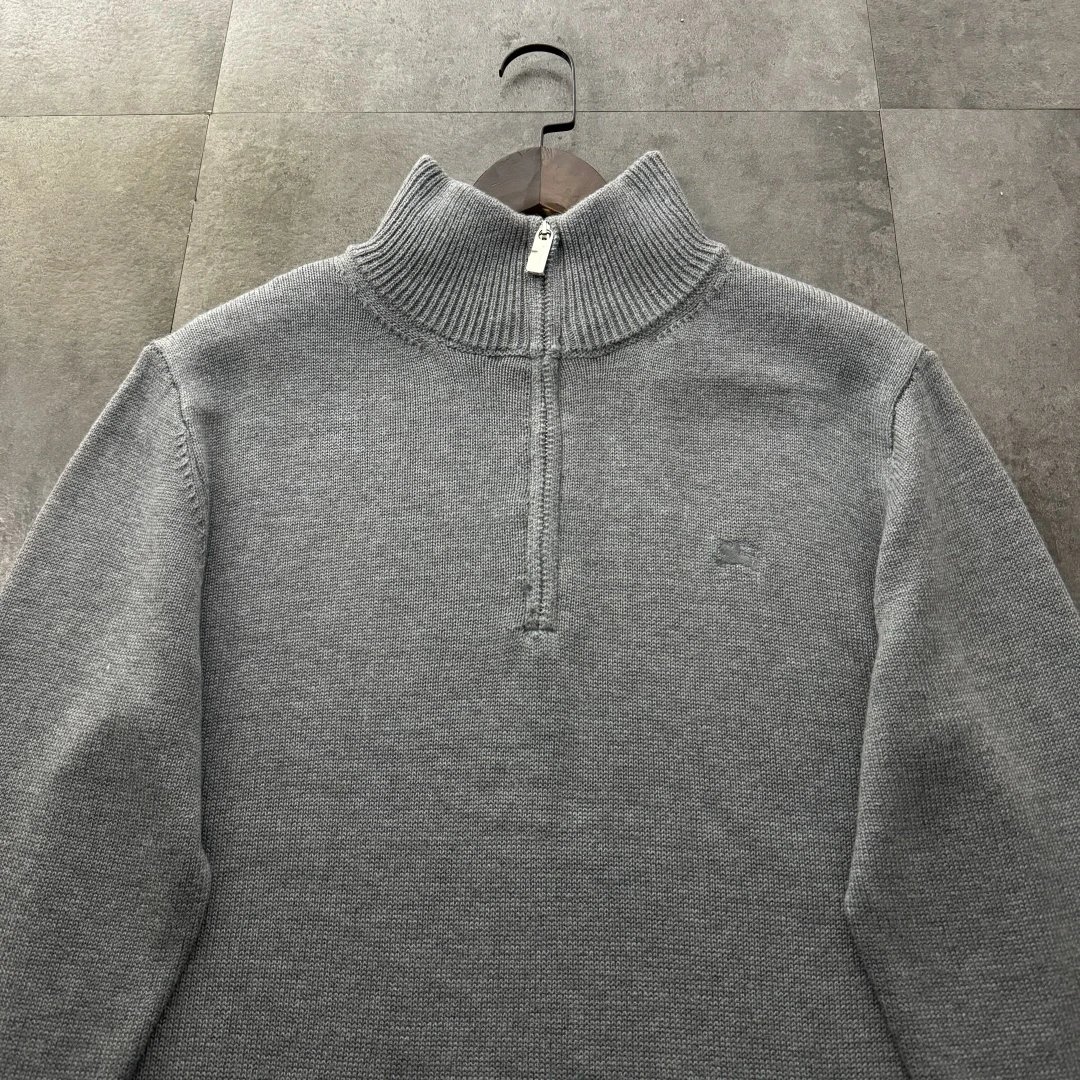 Burberry Knitwear Equestrian Knight stand-collar half-zip sweater image 6