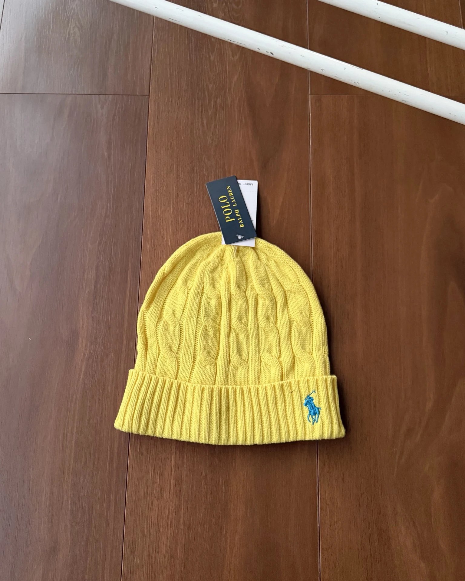 Polo Ralph Lauren Hats Cable-Knit Cuffed Beanie with Pony Embroidery — *009