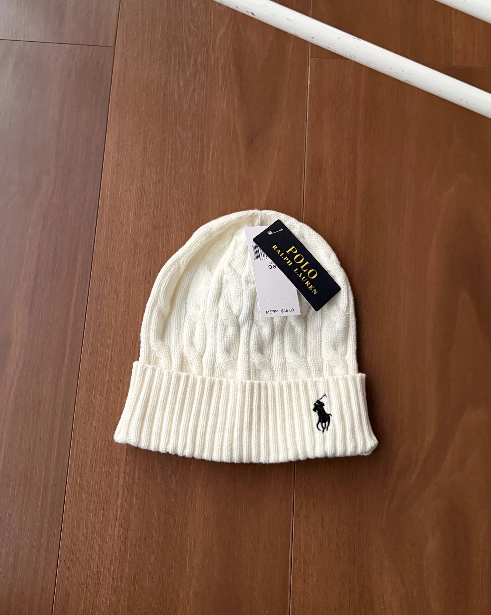 Polo Ralph Lauren Hats Cable-Knit Cuffed Beanie with Pony Embroidery — *003