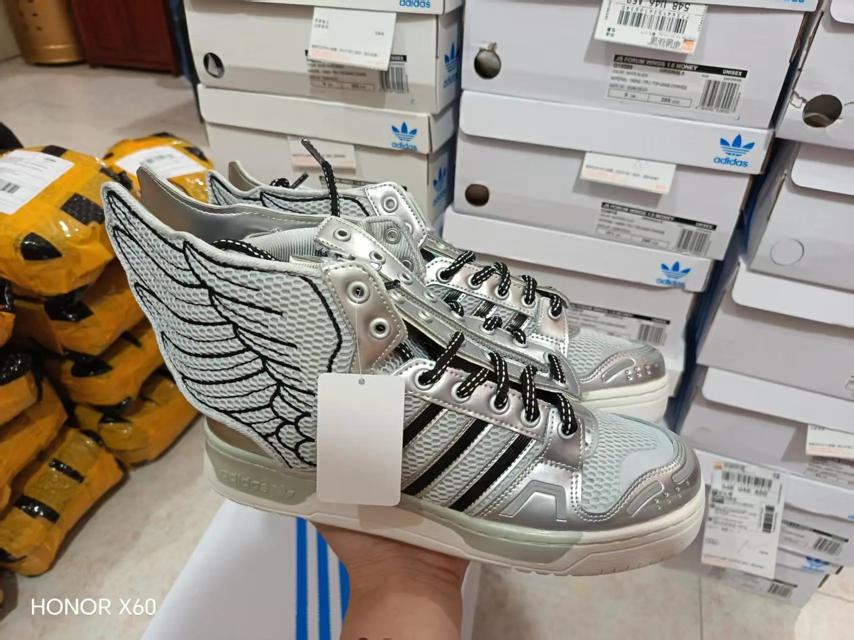 Adidas Sneakers Jeremy Scott Forum Hi Wings — *015-Mesh silver
