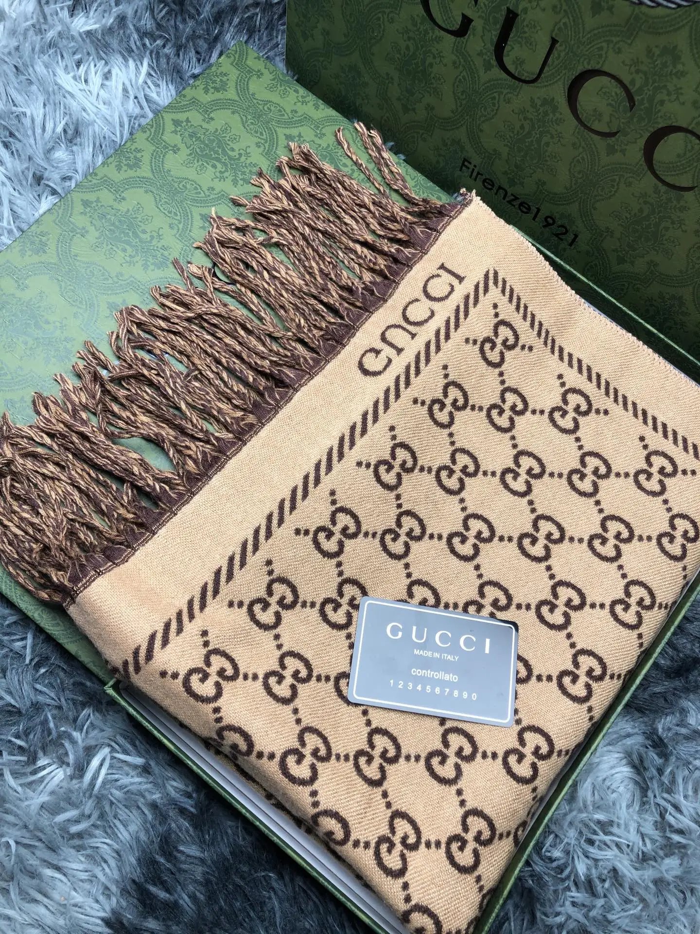 Gucci Scarves GG monogram fringed scarf image 8