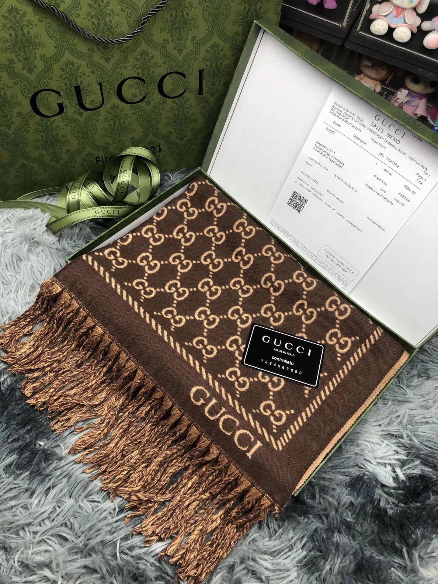 Gucci Scarves GG monogram fringed scarf image 3