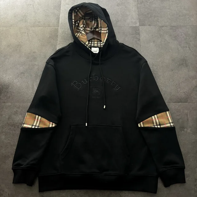 Burberry Hoodies & Sweatshirts Hooded sweatshirt with check lining and embroidered logo — *002
