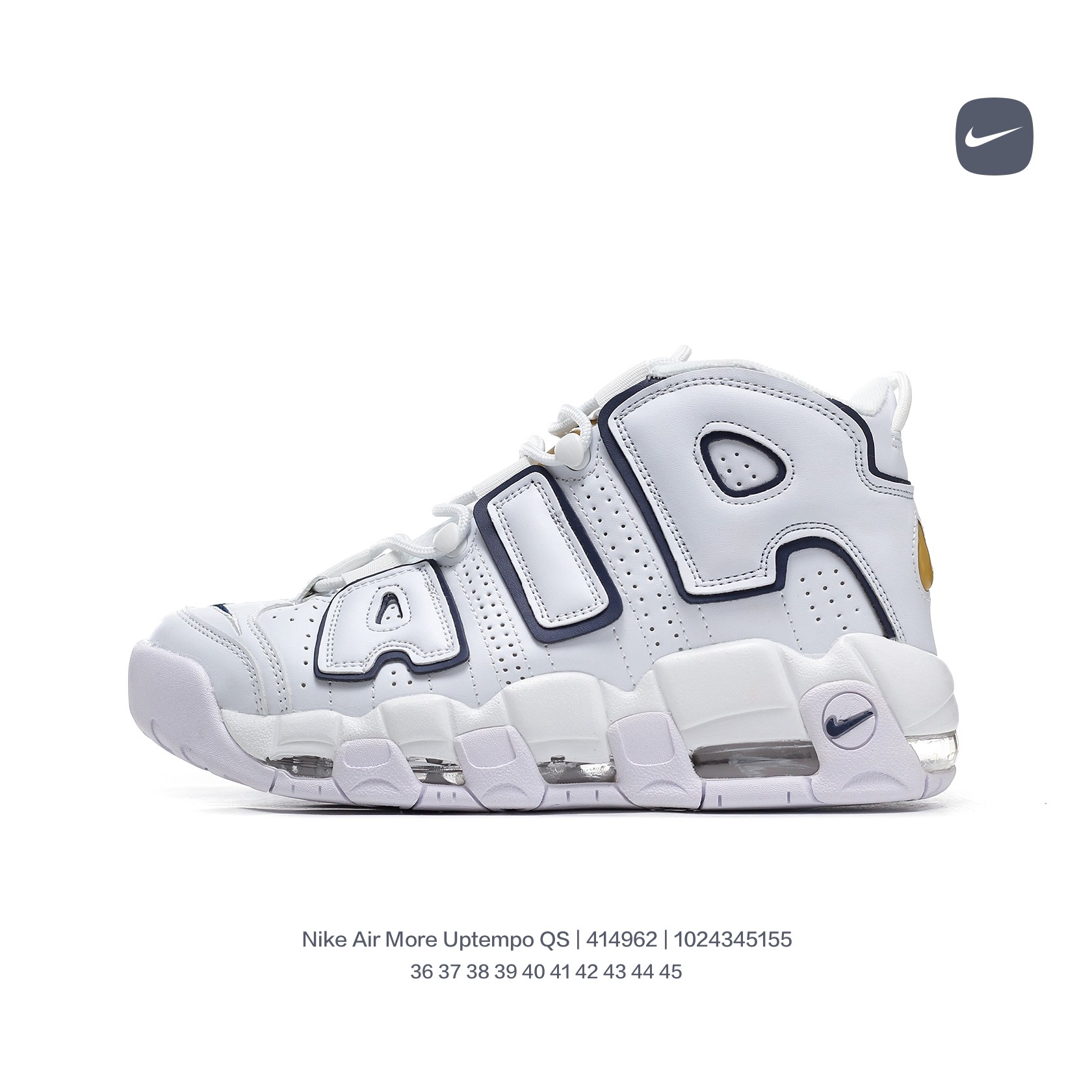 Nike Sneakers Air More Uptempo QS — White Deep Blue