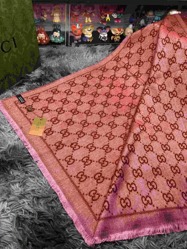 Gucci Scarves GG monogram fringed scarf product detail image 13
