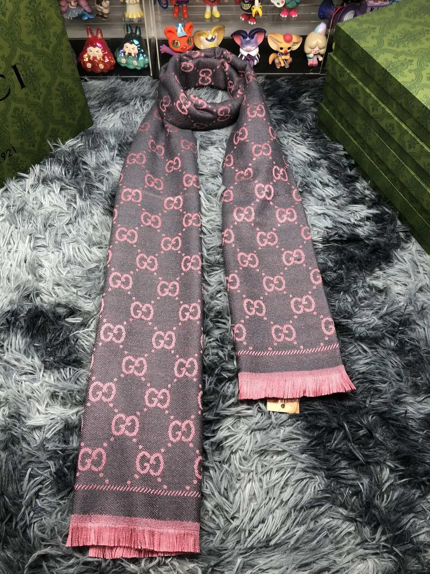 Gucci Scarves GG monogram fringed scarf — 3