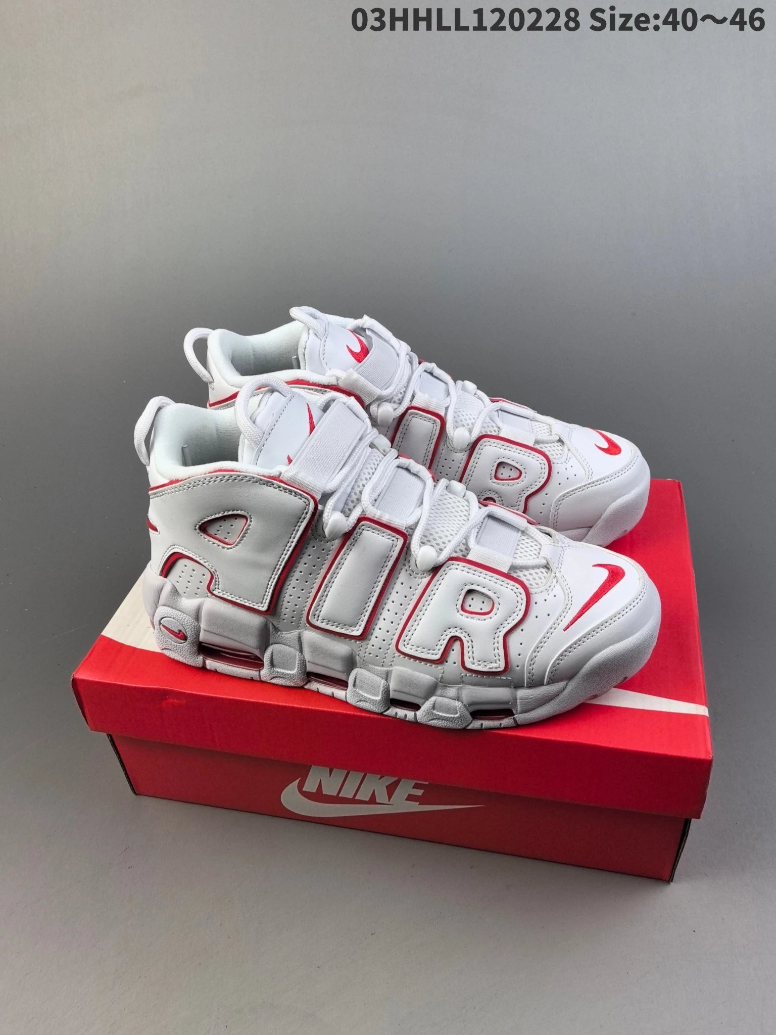 Nike Sneakers Air More Uptempo QS — White and red