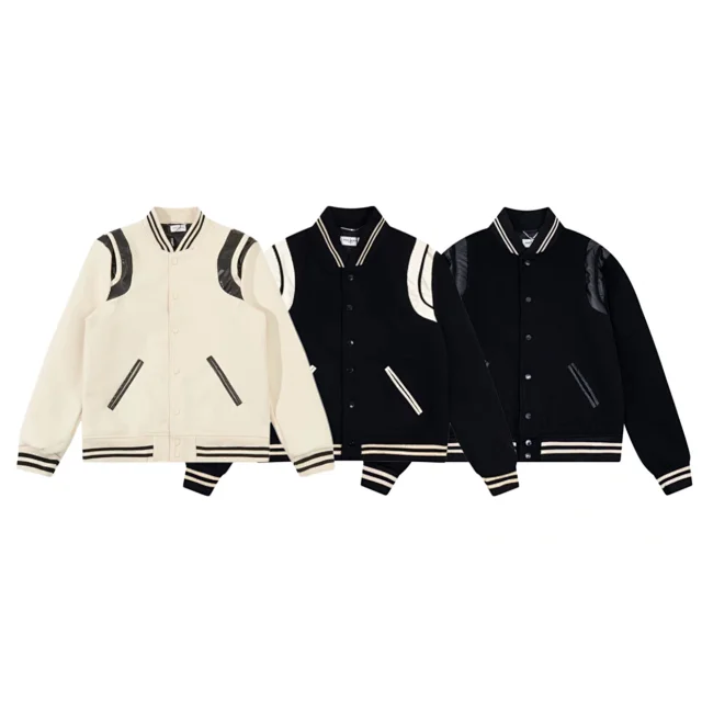 Saint Laurent Jackets Varsity jacket with contrast shoulder panels product detail image 2