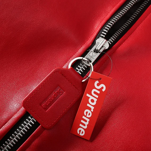 Vanson Leathers Jackets Supreme collaboration hooded leather jacket product detail image 22