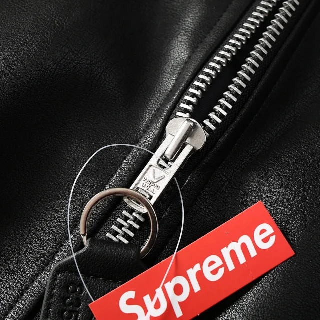 Vanson Leathers Jackets Supreme collaboration hooded leather jacket product detail image 10