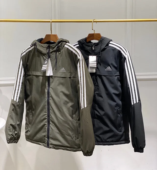 Adidas Jackets Hooded insulated jacket with three-stripe sleeves product detail image 3