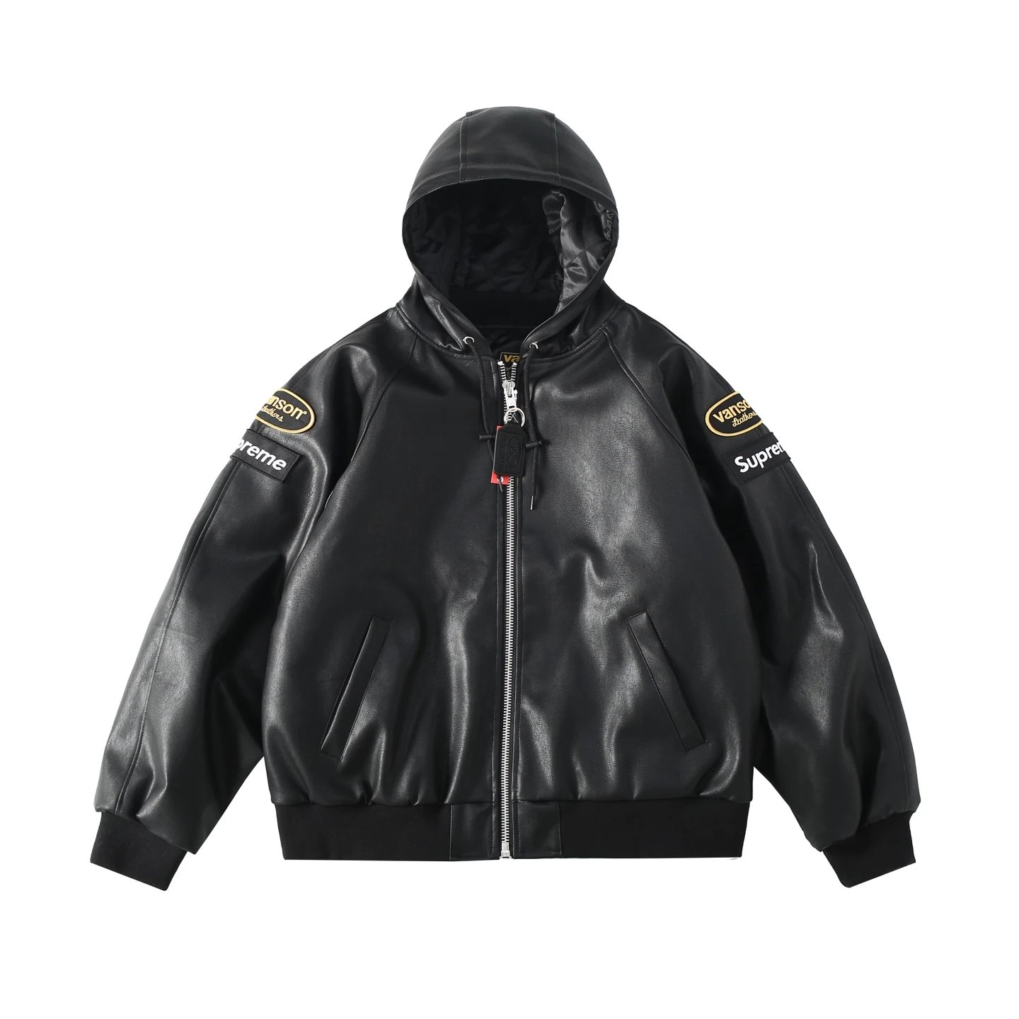 Vanson Leathers Jackets Supreme collaboration hooded leather jacket — 2