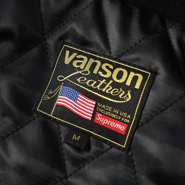 Vanson Leathers Jackets Supreme collaboration hooded leather jacket product detail image 17