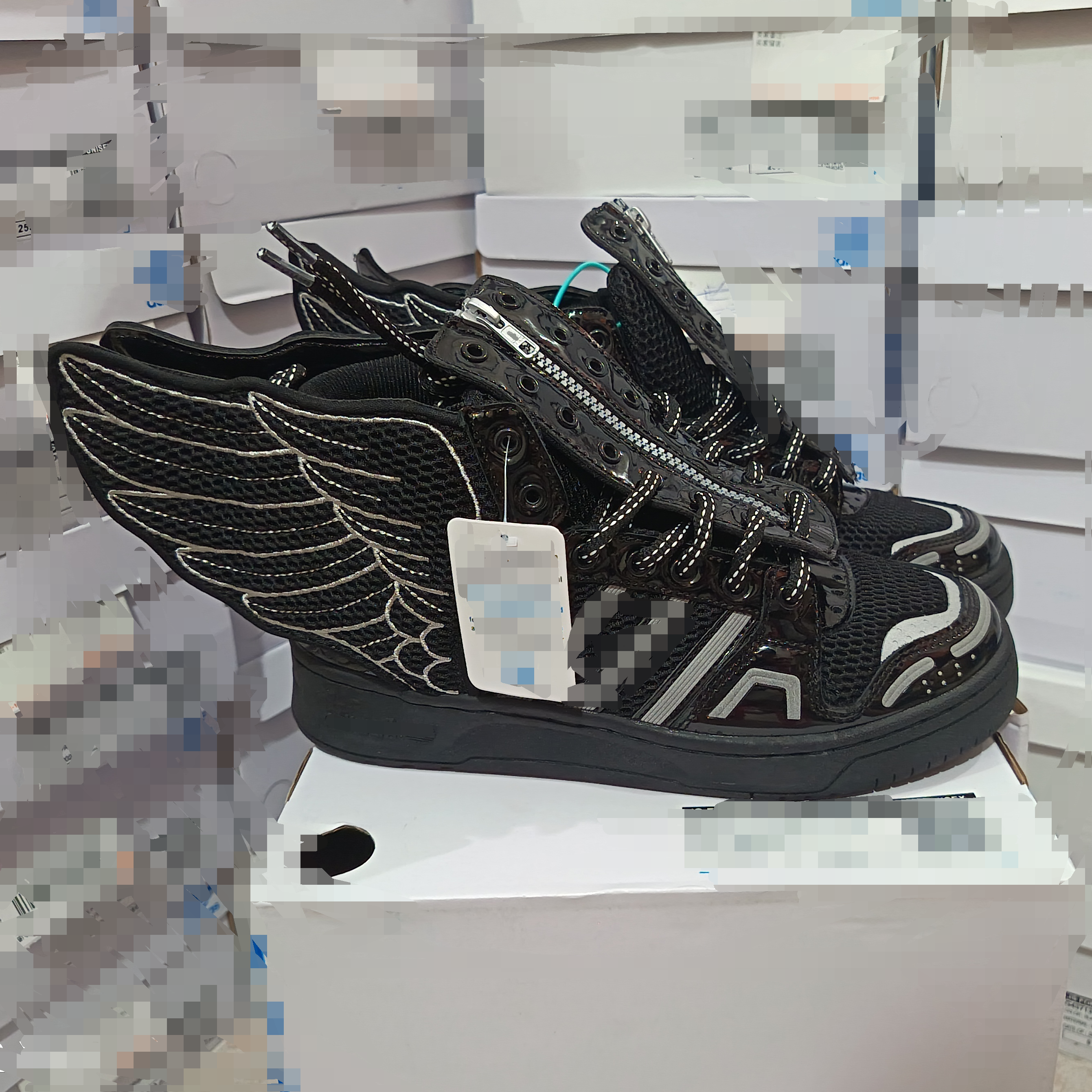 Adidas Sneakers Jeremy Scott Forum Hi Wings — *014-Mesh black