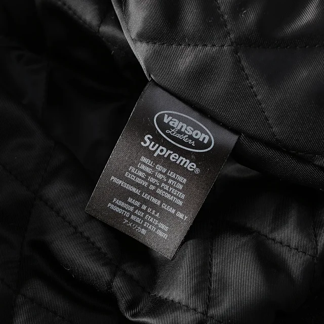 Vanson Leathers Jackets Supreme collaboration hooded leather jacket product detail image 16