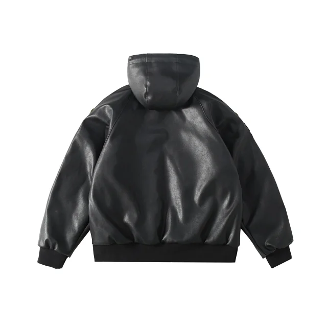 Vanson Leathers Jackets Supreme collaboration hooded leather jacket product detail image 14