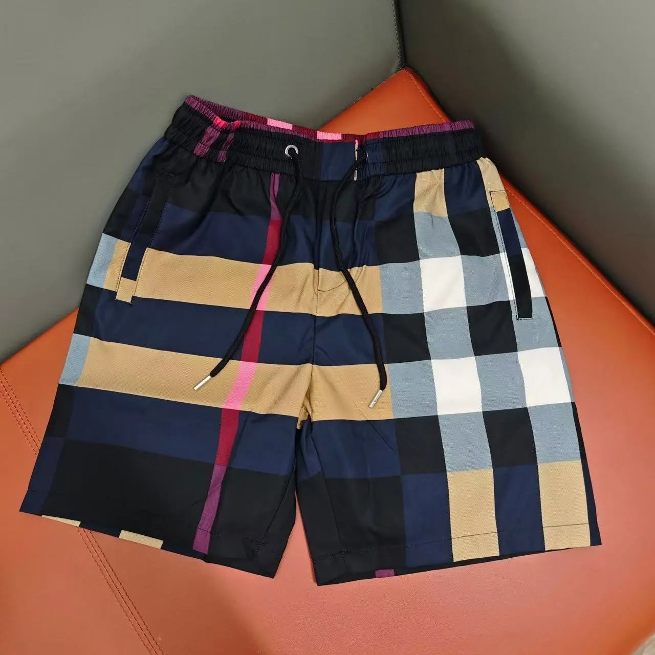 Burberry Check Print Swim Shorts Multicolor - 1