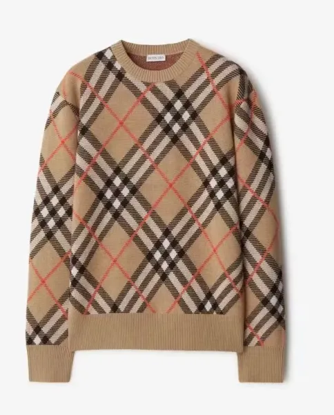 Burberry Classic Check Knit Sweater Beige - 1