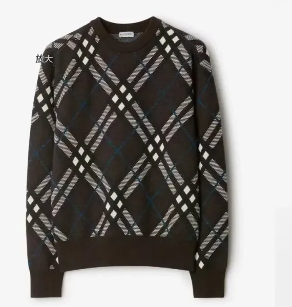 Burberry Check Knit Sweater Brown - 1