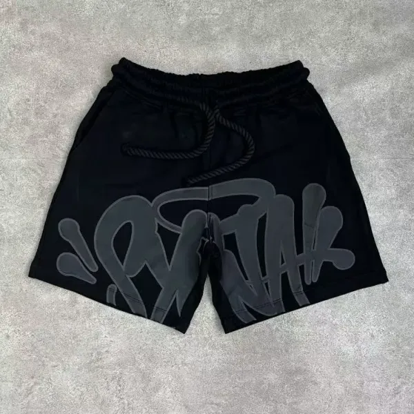 Off-White Graffiti Print Drawstring Shorts Black - 1