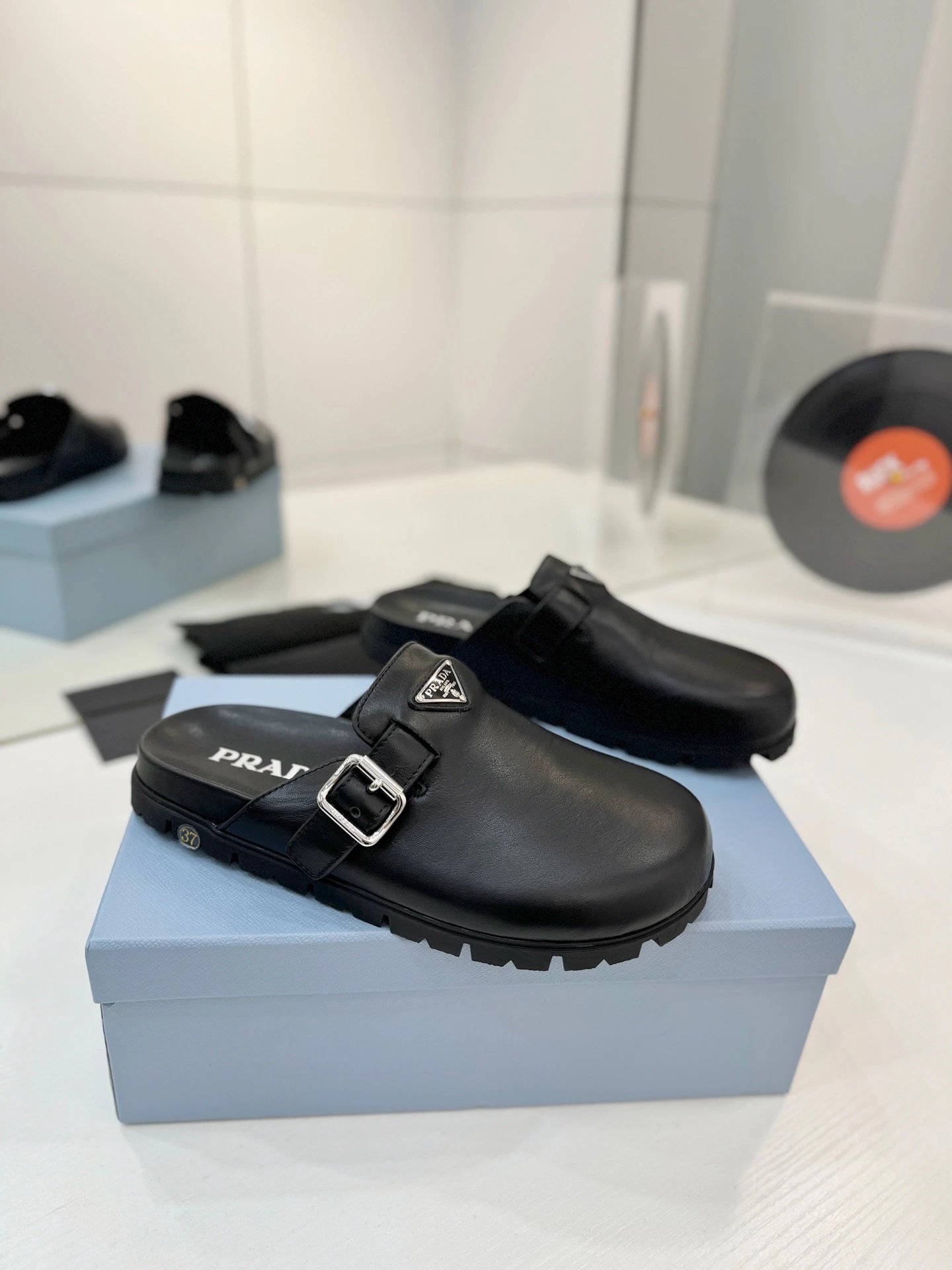 Black Smooth Leather