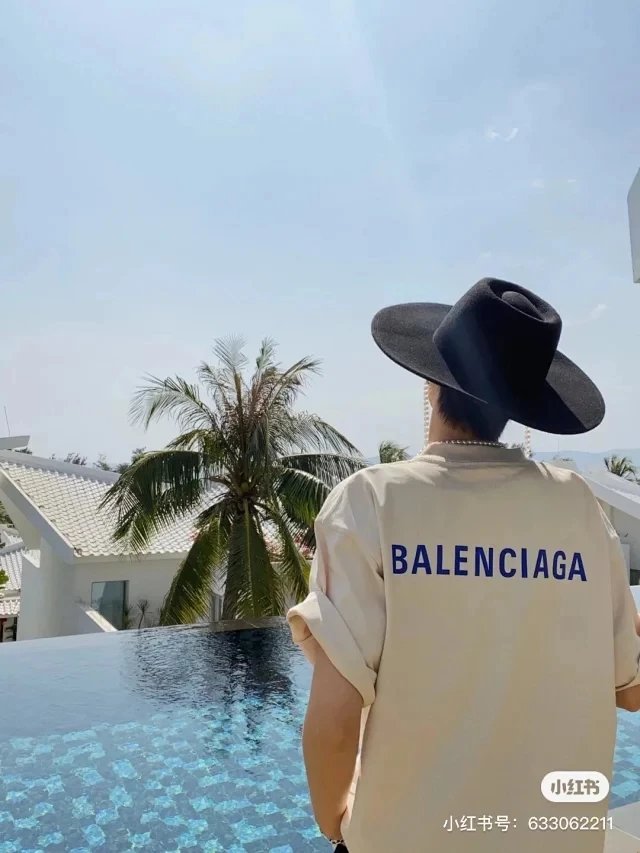 Balenciaga Minimalist Letter Print Short Sleeve T-Shirt