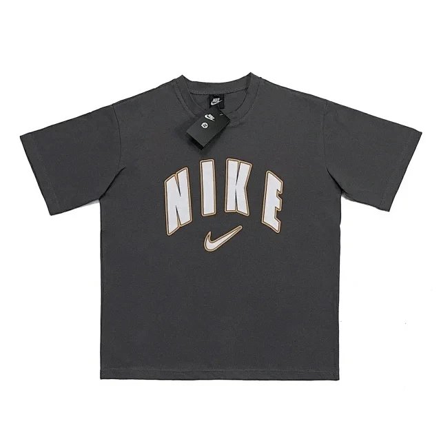 Nike Logo Print Embossed Cotton T-Shirt