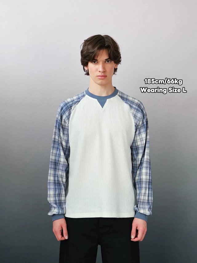 w blue waffle weave