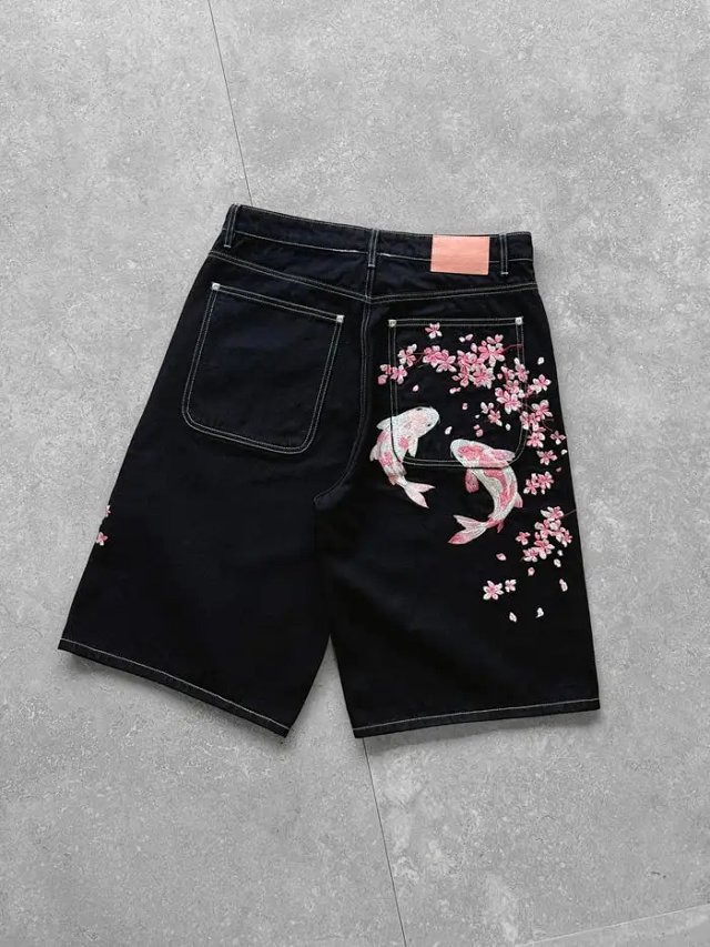 flower fish short cowboy w