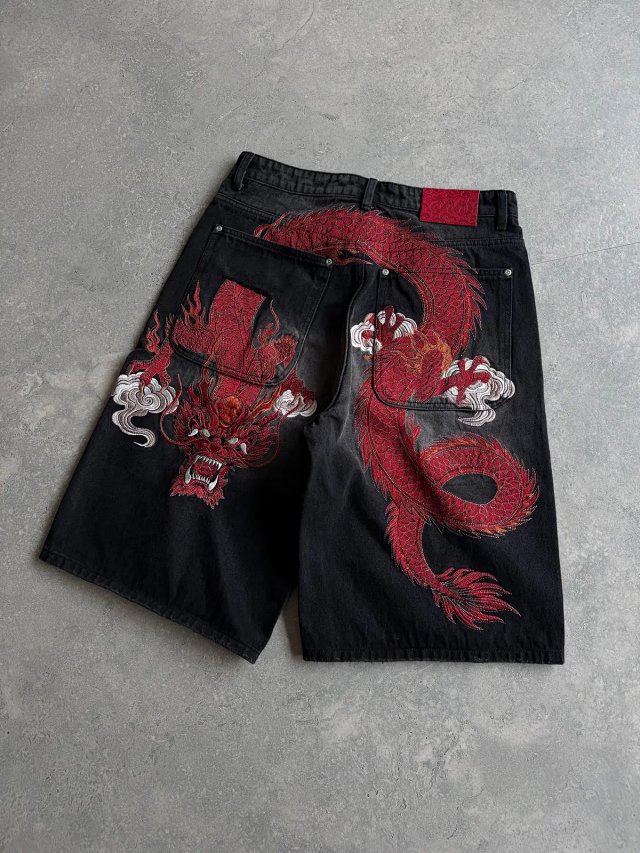 w red dragon short denim