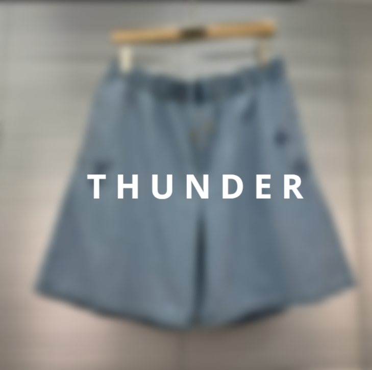 Embroidered Light Blue Shorts Five-Inch Length