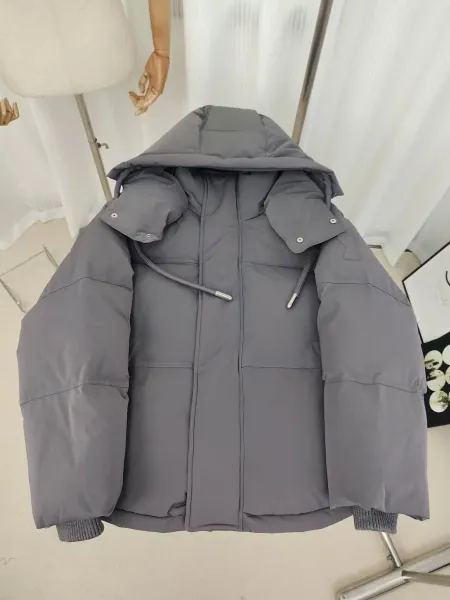 Design Oversized Hooded Down Jacket Gray - 1