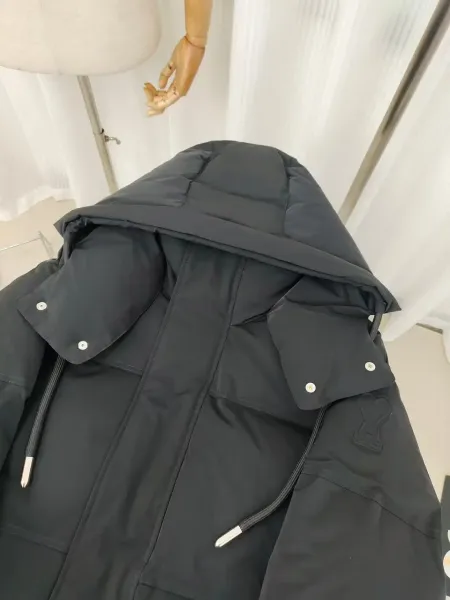 Design Oversized Hooded Down Jacket Black - 5