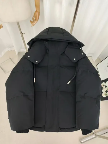 Design Oversized Hooded Down Jacket Black - 1