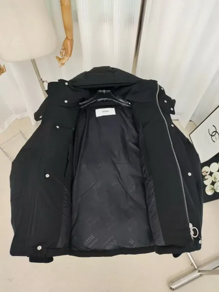 Design Oversized Hooded Down Jacket Black - 10