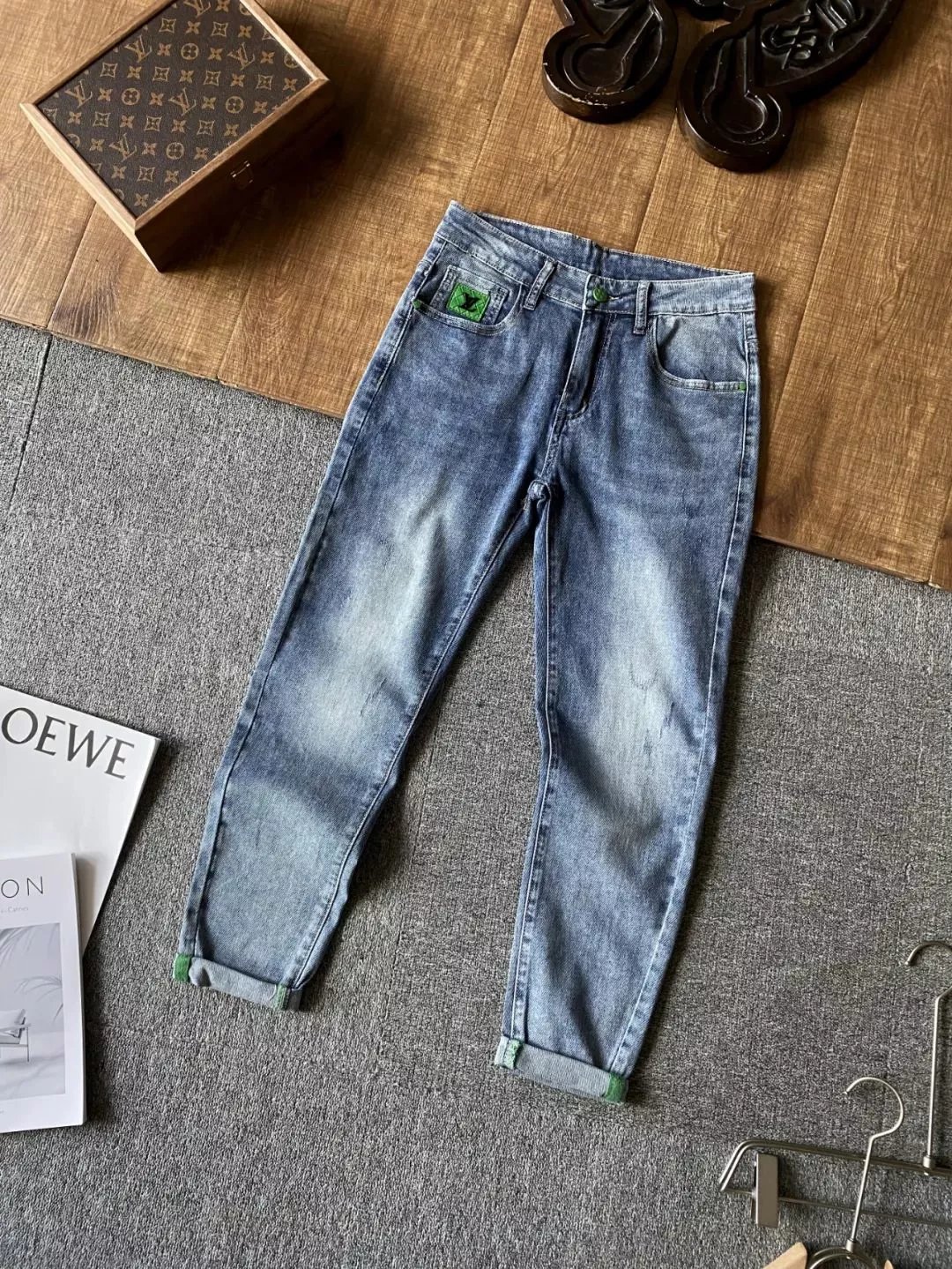Blue Washed Vintage Denim Jeans